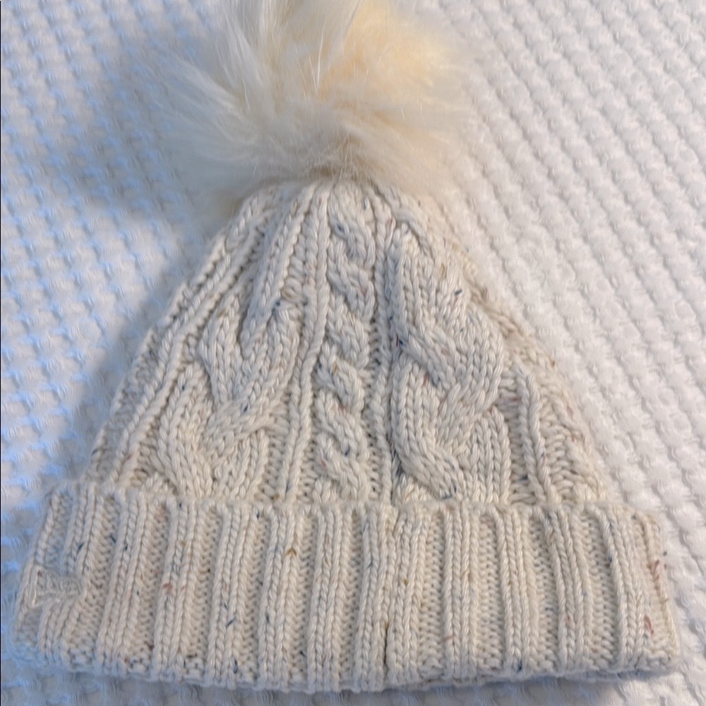 Denver Broncos Cream Knit Beanie with Pom Pom - Picture 2 of 8